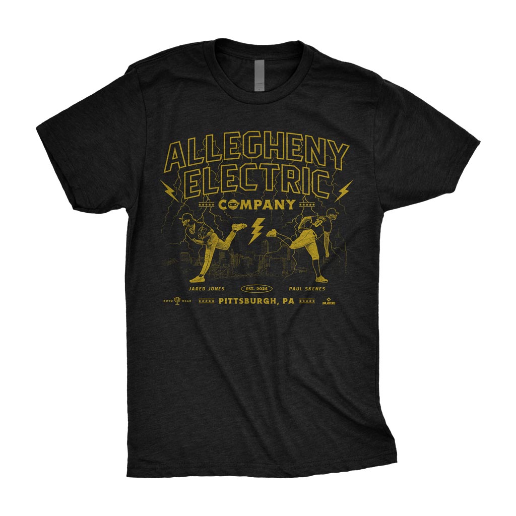 Allegheny Electric Company Shirt | Paul Skenes Jared Jones Pittsburgh Baseball Pitching Ninja MLBPA RotoWear