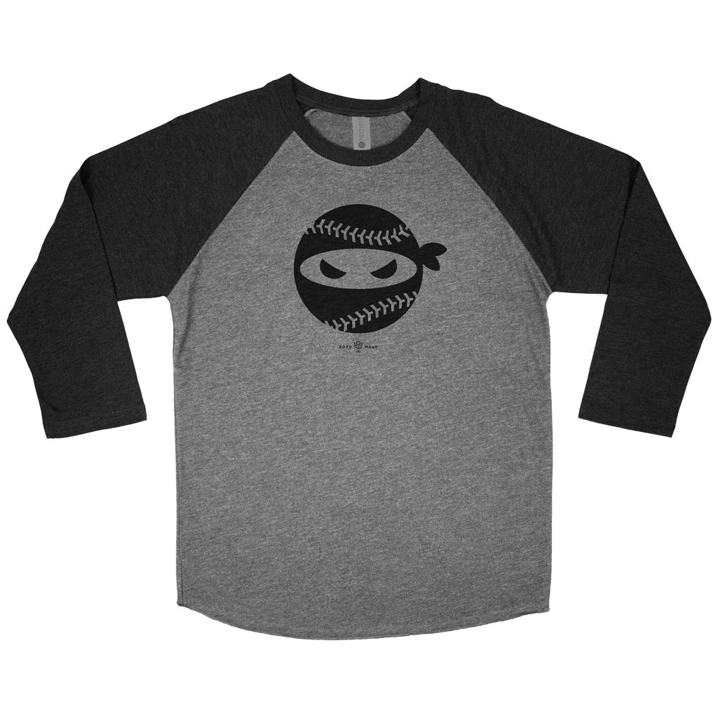 Pitching Ninja 3/4 Raglan Shirt (Black x Gray)