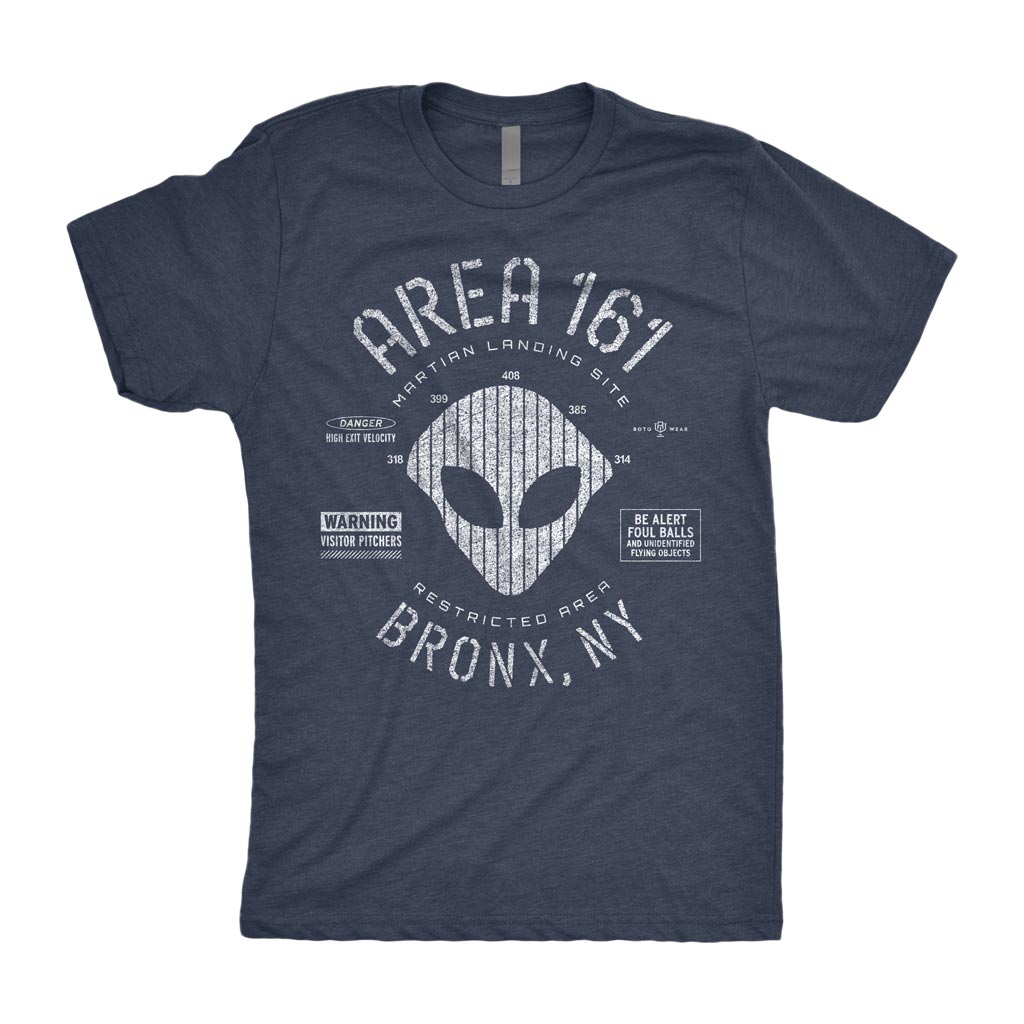 Area 161 Shirt | Bronx New York Baseball The Martian Landing Site RotoWear Design