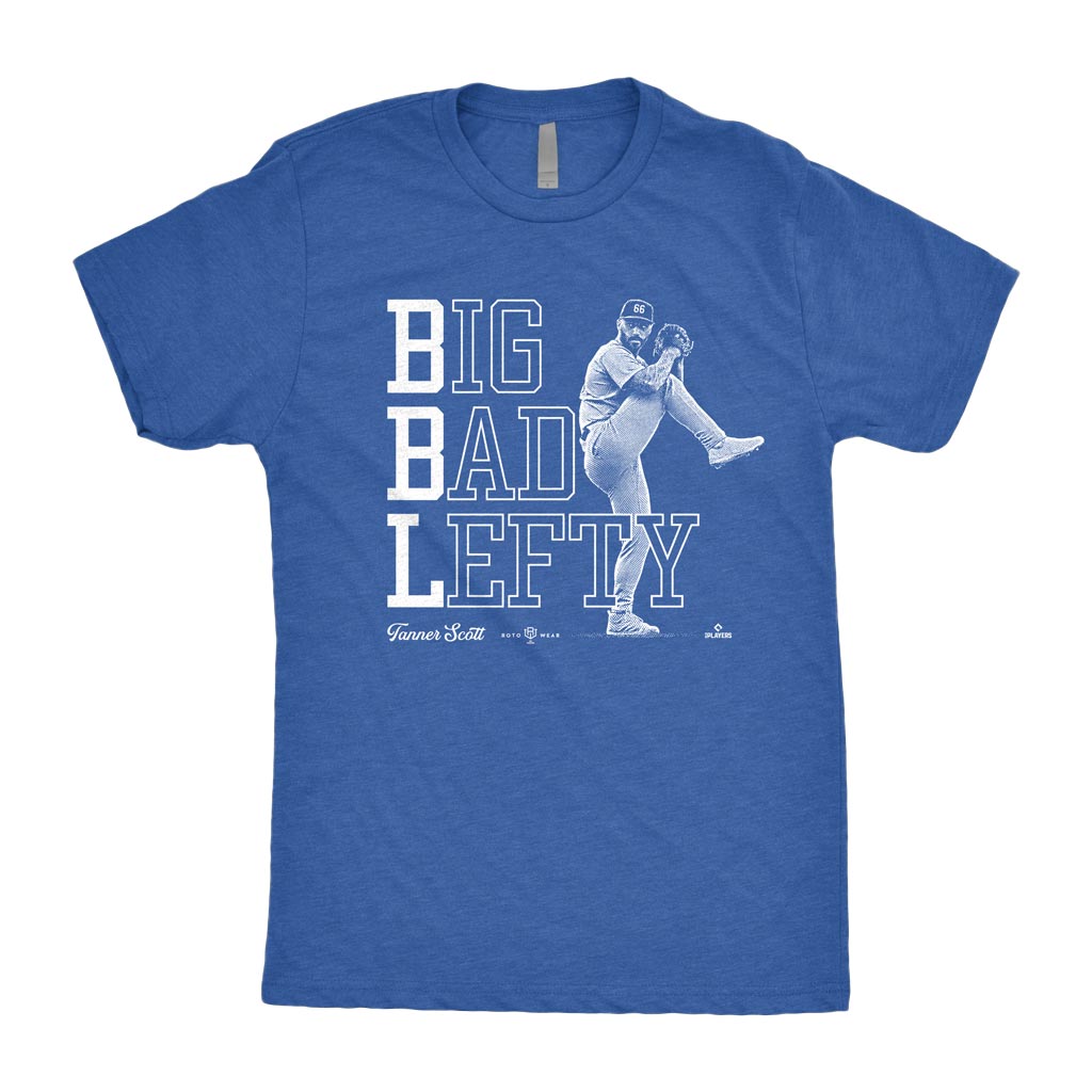 Big Bad Lefty Shirt | Tanner Scott BBL Los Angeles Baseball MLBPA RotoWear Design