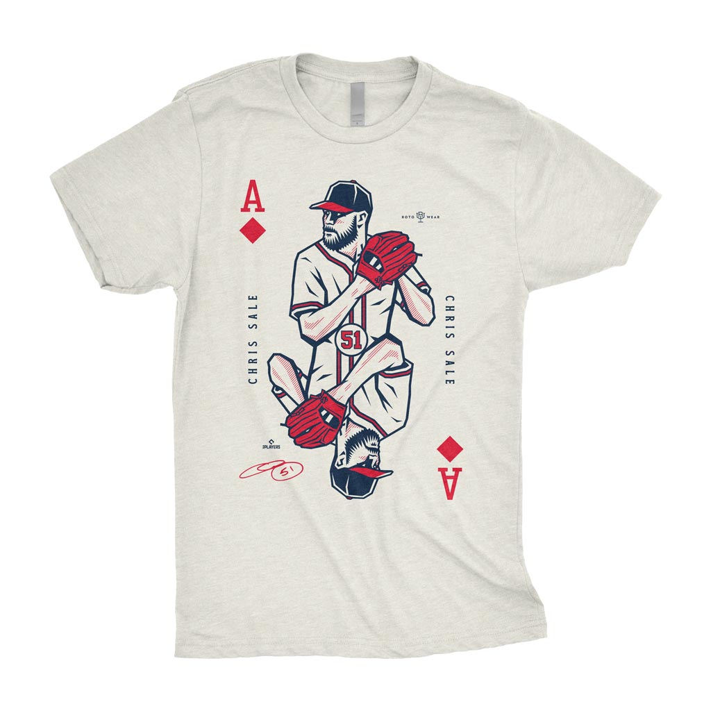 Chris Sale: Ace Shirt | Atlanta Baseball Ace Playing Card MLBPA RotoWear Design