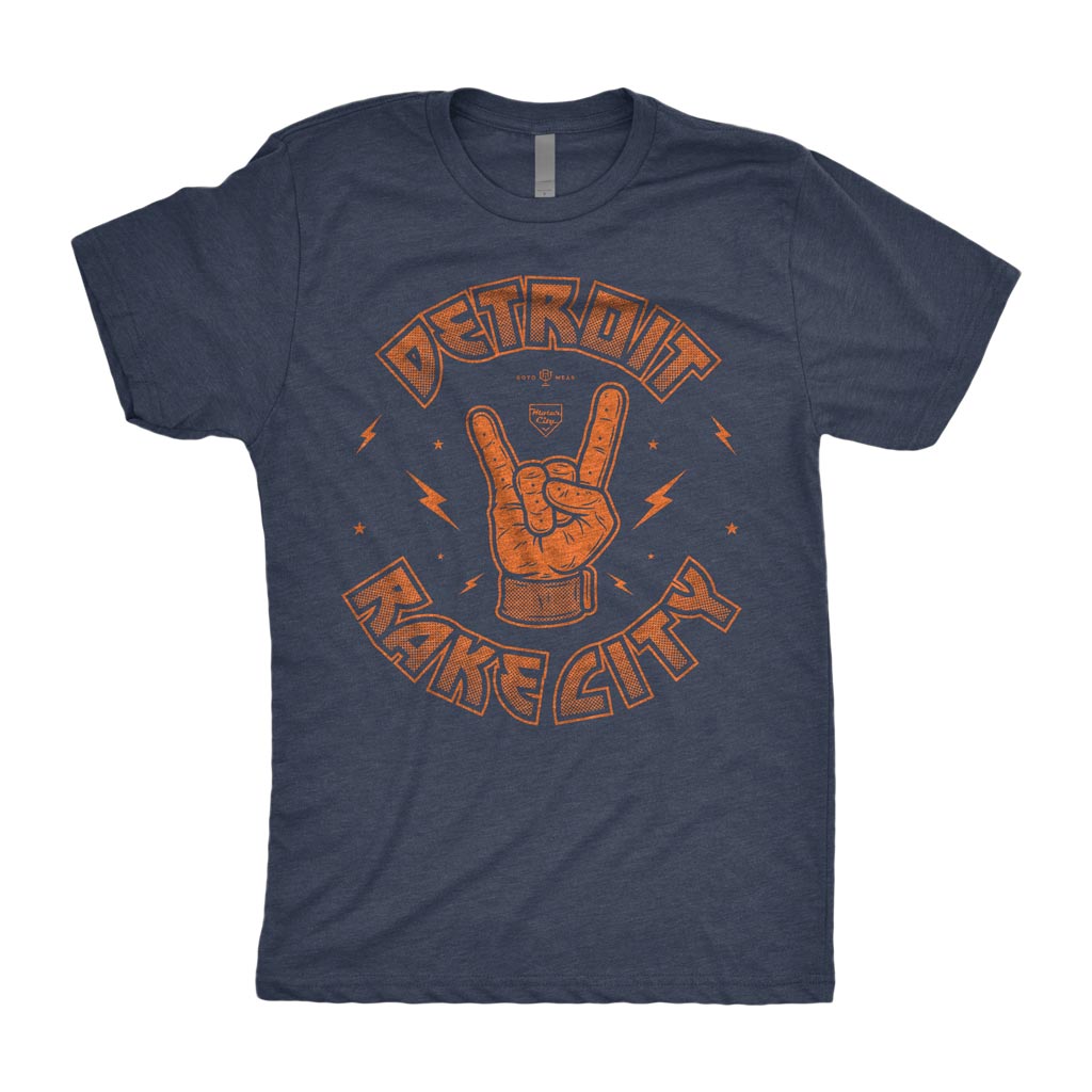 Detroit Rake City Shirt | Baseball Sign of The Horns Batting Glove XL