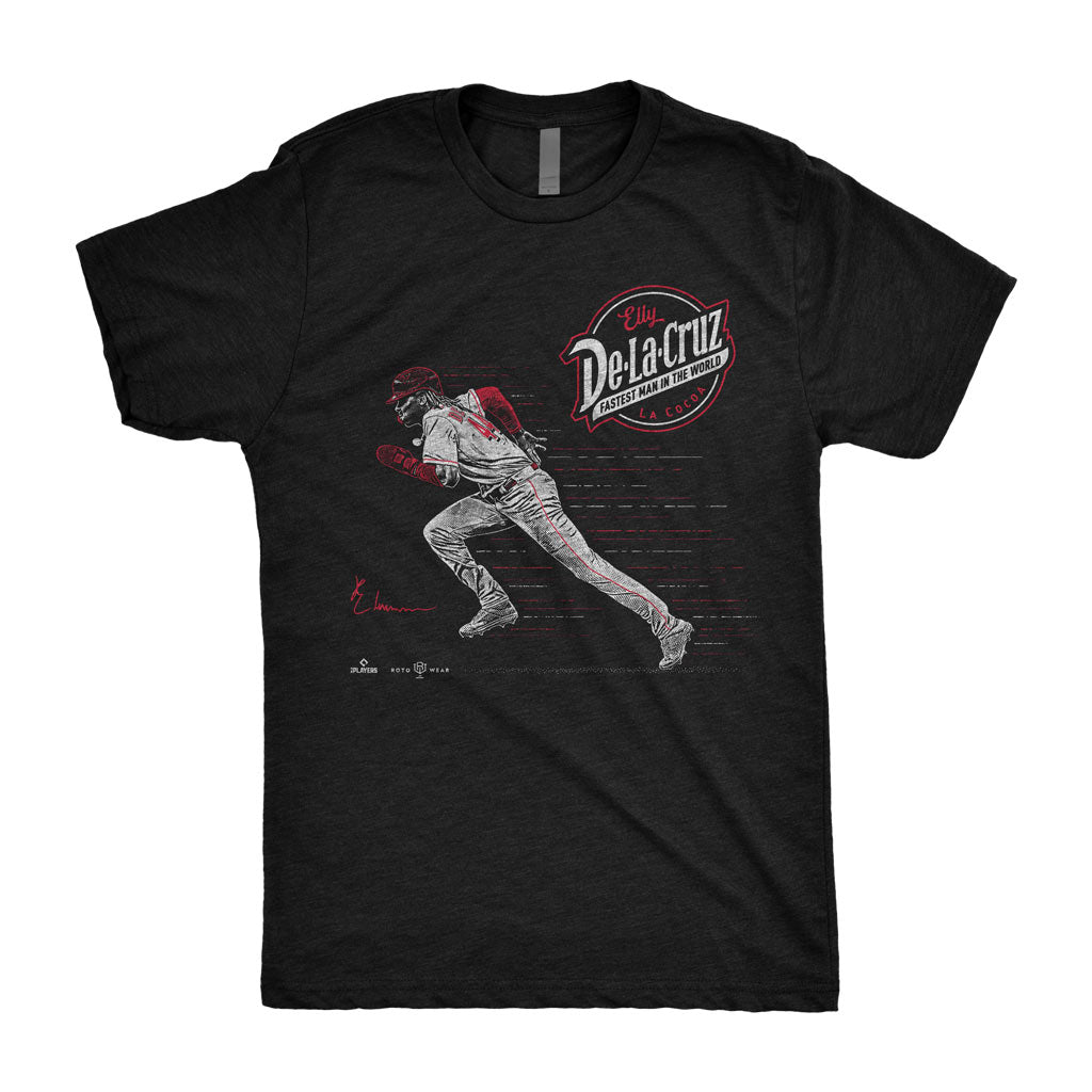 Fastest Man In The World Shirt | Elly De La Cruz Cincinnati Baseball La Cocoa MLBPA RotoWear