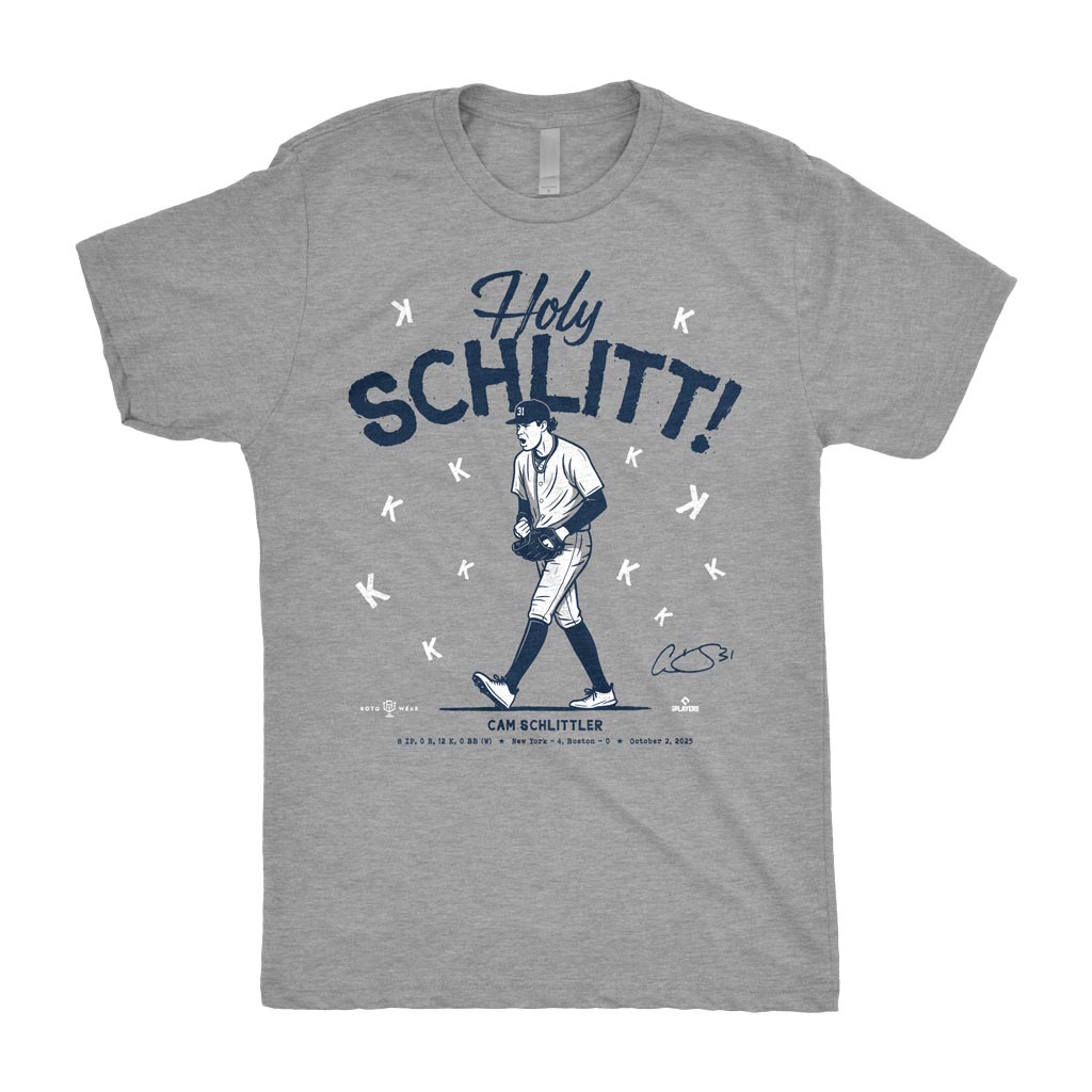 Holy Schlitt Shirt | Cam Schlittler Bronx New York Baseball MLBPA RotoWear