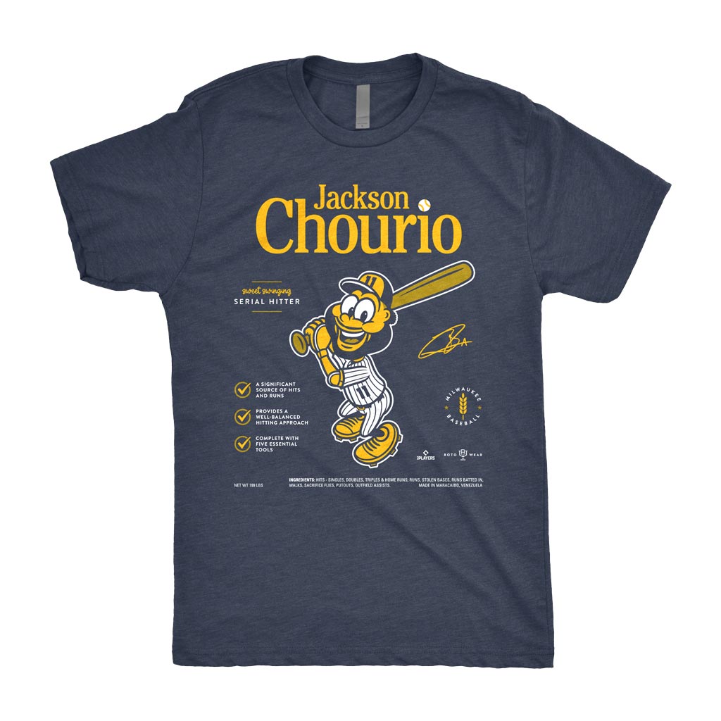 Jackson Chourio: Serial Hitter Shirt | Milwaukee Baseball Cereal Inspired MLBPA RotoWear Design