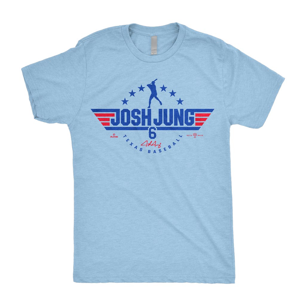 Jung Gun Shirt | Josh Jung Texas Baseball Top Rookie MLBPA RotoWear