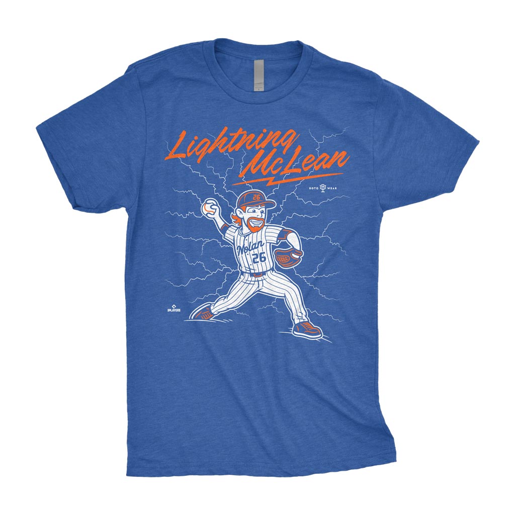 Lightning McLean Shirt | Nolan McLean Queens New York Baseball MLBPA RotoWear
