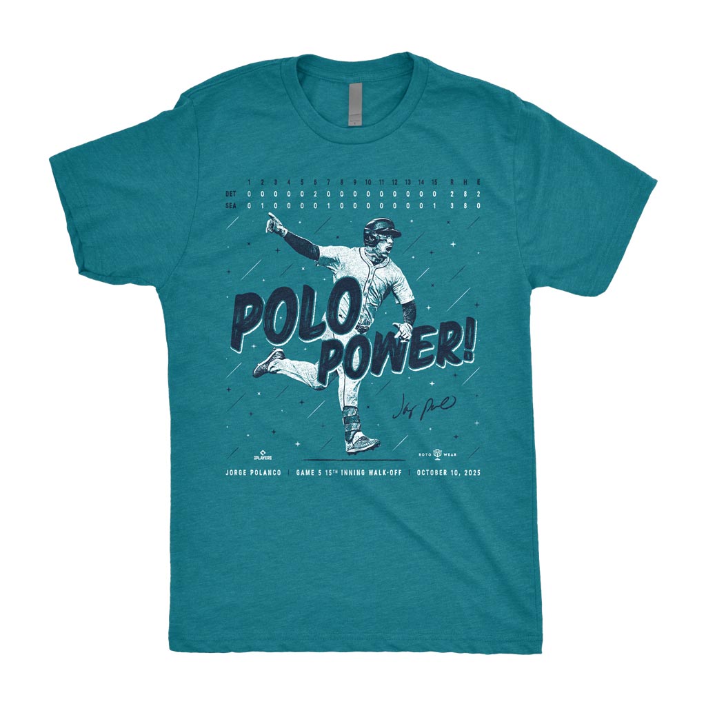 Polo Power Shirt | Jorge Polanco Seattle Baseball Game 5 15th Inning Walk-Off MLBPA RotoWear