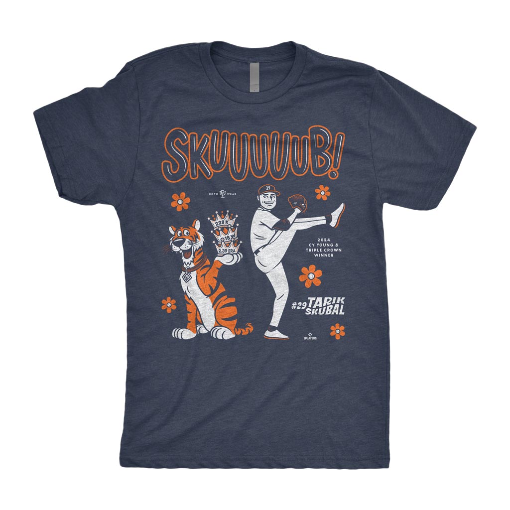 Skuuuuub! Shirt | Tarik Skubal 2024 Cy Young Triple Crown Detroit Baseball Skub Tiger MLBPA RotoWear