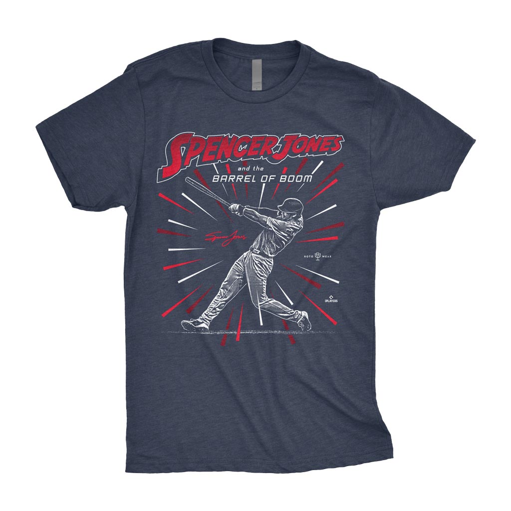 Spencer Jones And The Barrel Of Boom Shirt | Bronx New York Baseball MLBPA RotoWear