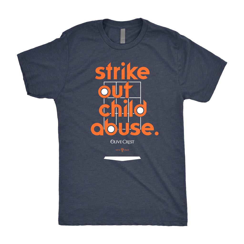 Strike Out Child Abuse Shirt (2026 Edition) | Olive Crest x RotoWear | San Diego Baseball
