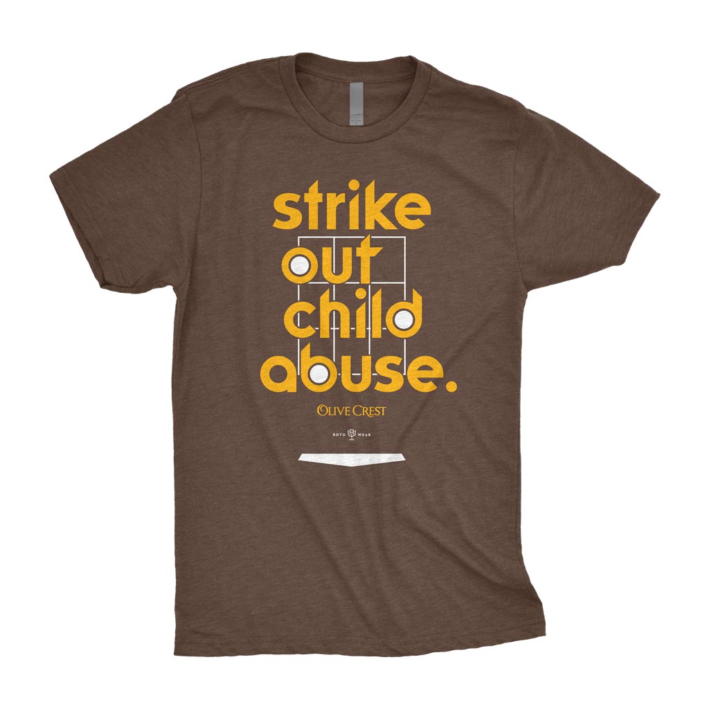 Strike Out Child Abuse Shirt | Olive Crest x RotoWear San Diego Baseball