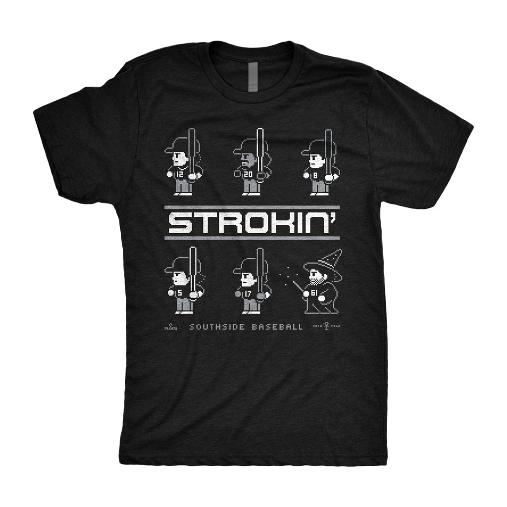 Strokin’ Shirt | Chicago Baseball Colson Montgomery Miguel Vargas Kyle Teel Munetaka Murakami Sam Antonacci Mike Vasil 8-Bit Pixel Design Southside MLBPA RotoWear