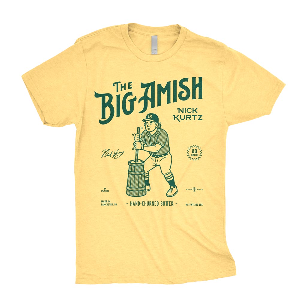 The Big Amish Shirt | Nick Kurtz Hand-Churned Butter Sacramento Las Vegas Oakland Baseball MLBPA RotoWear