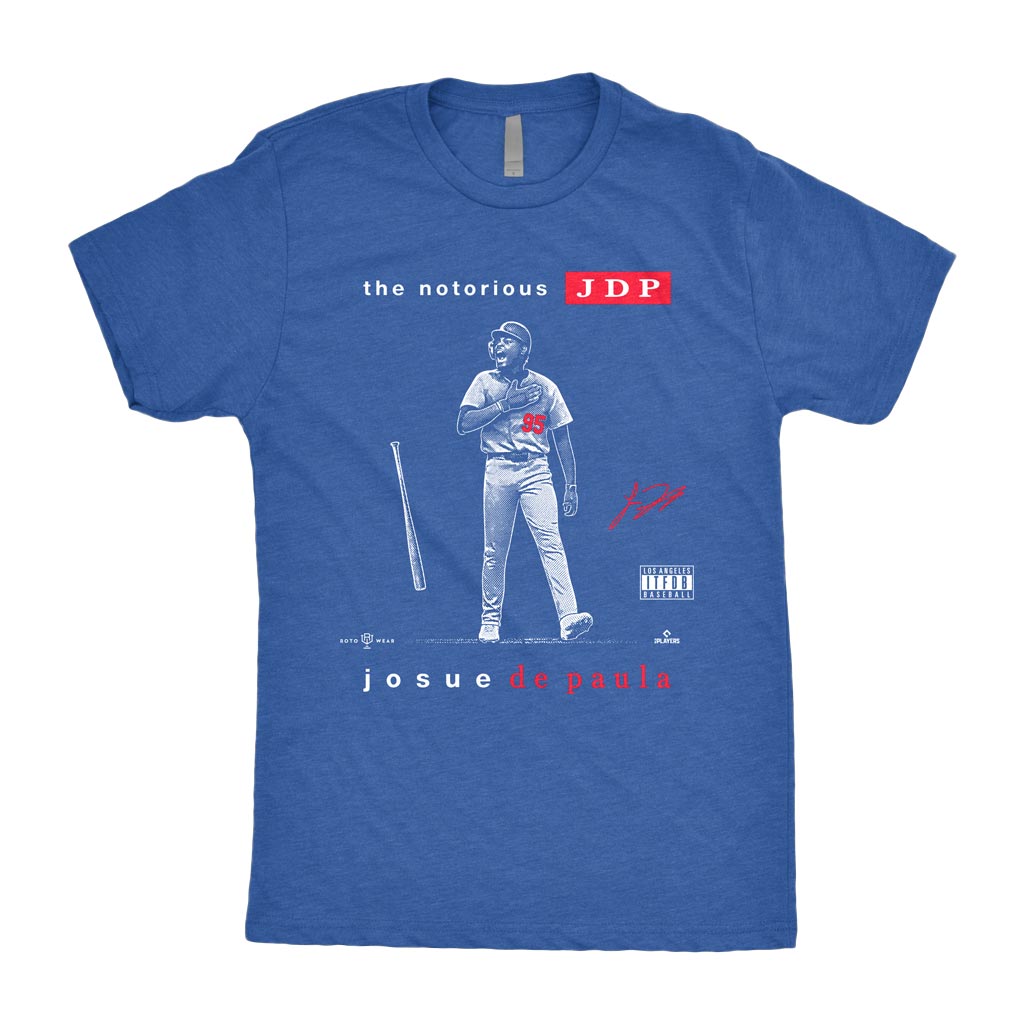 The Notorious JDP Shirt | Josue De Paula Los Angeles Baseball ITFDB MLBPA RotoWear Design