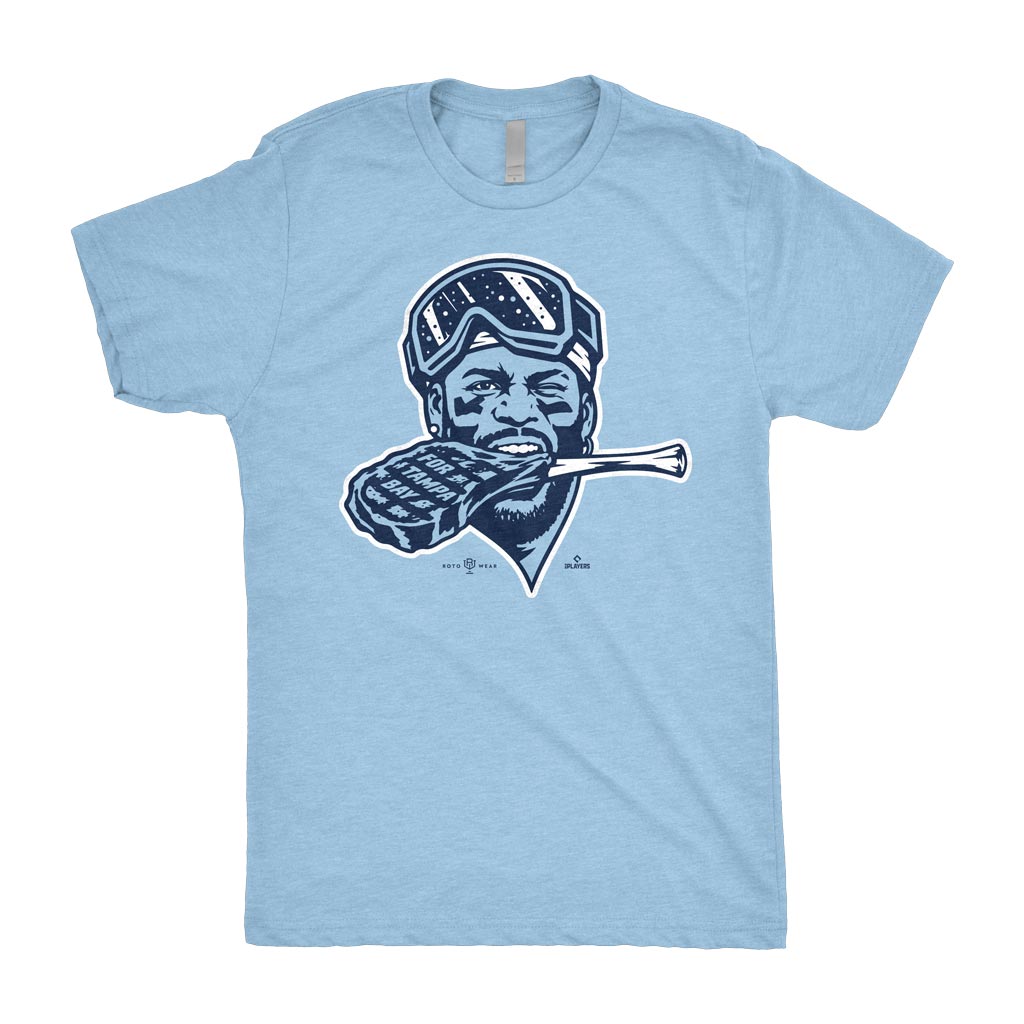 Tomahawk Yandy Shirt | Yandy Díaz Tampa Bay Baseball Celebratory Tomahawk Steak MLBPA RotoWear