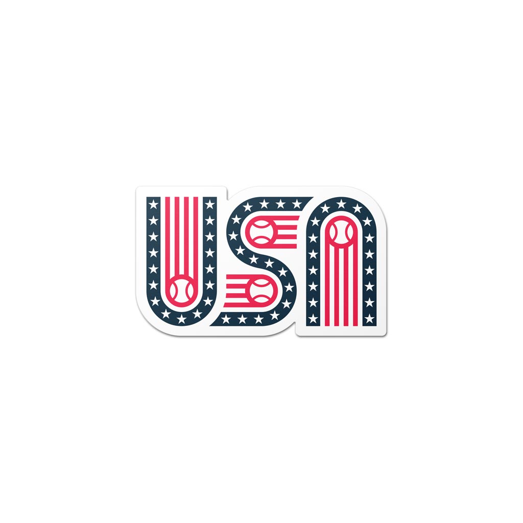 USA: Stars, Stripes & Baseball Sticker
