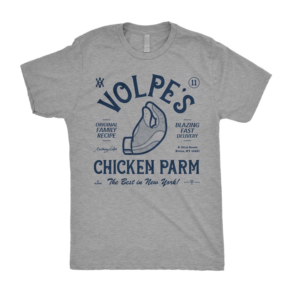 Volpe’s Chicken Parm Shirt | Anthony Volpe Bronx New York Baseball MLBPA RotoWear