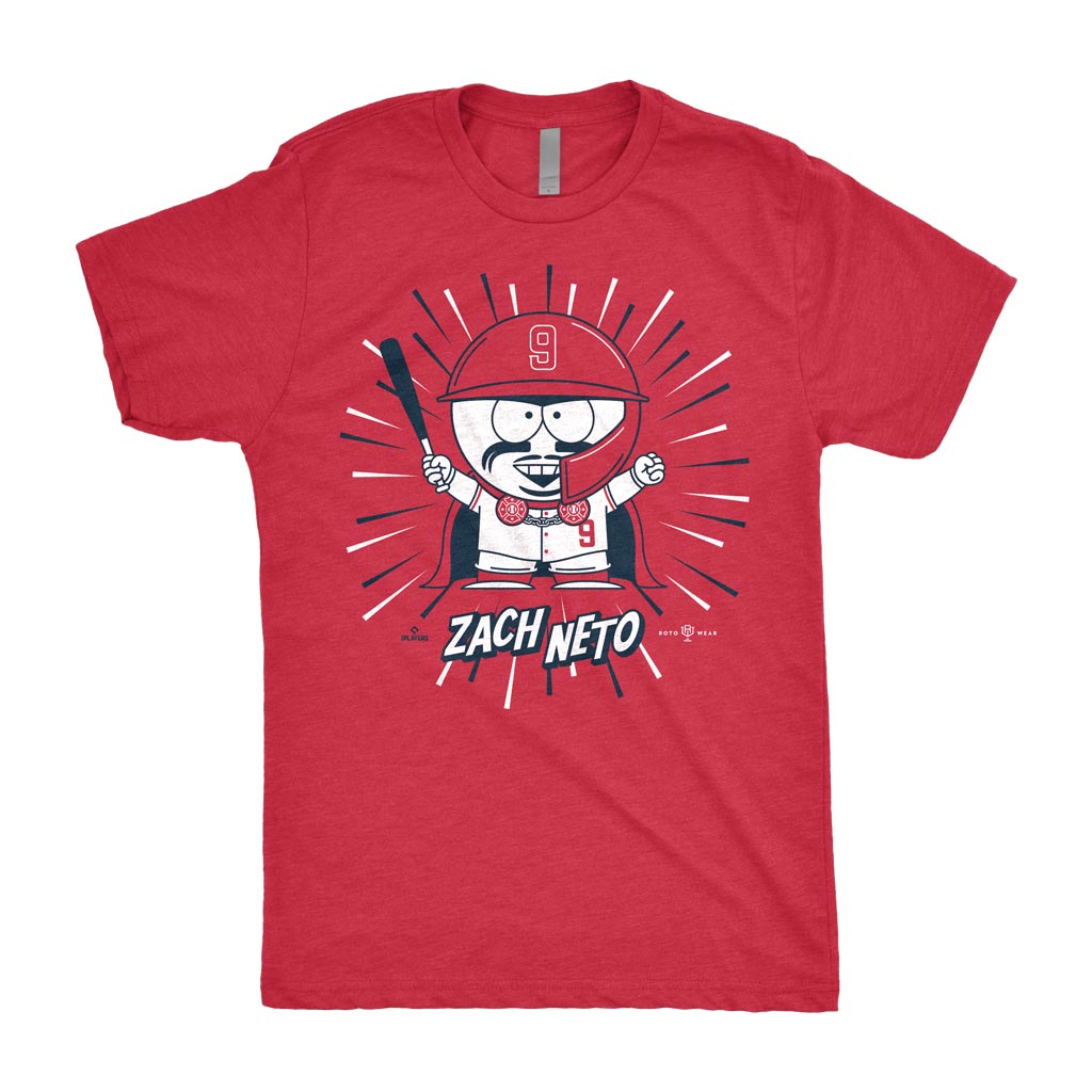 Zach Neto: Professor Chaos Shirt | Anaheim Los Angeles Baseball MLBPA RotoWear