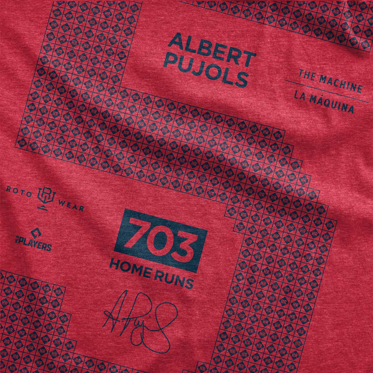 Albert Pujols: 700 Home Runs Shirt  703 HR St. Louis Baseball 5 MLBPA -  RotoWear