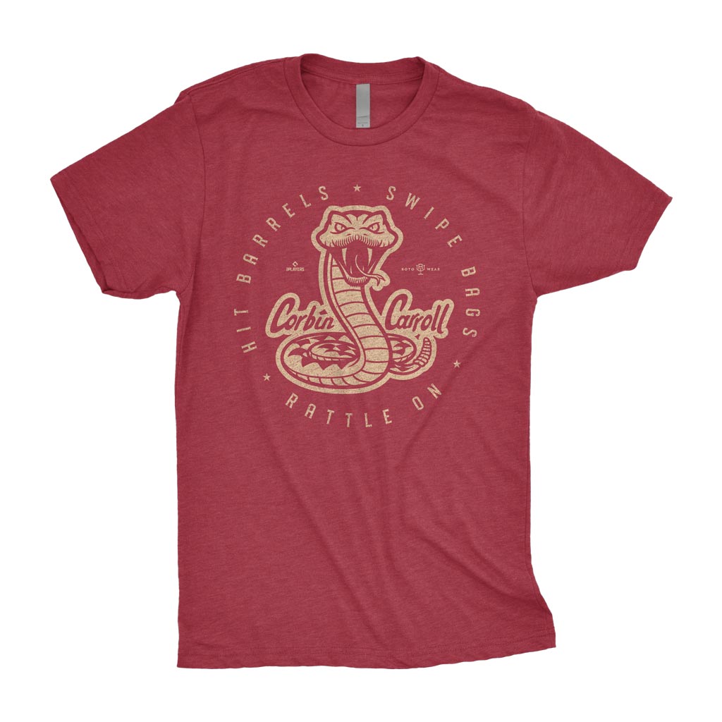 Corbin Carroll Shirt | Hit Barrels Swipe Bags Rattle On Arizona Baseball RotoWear