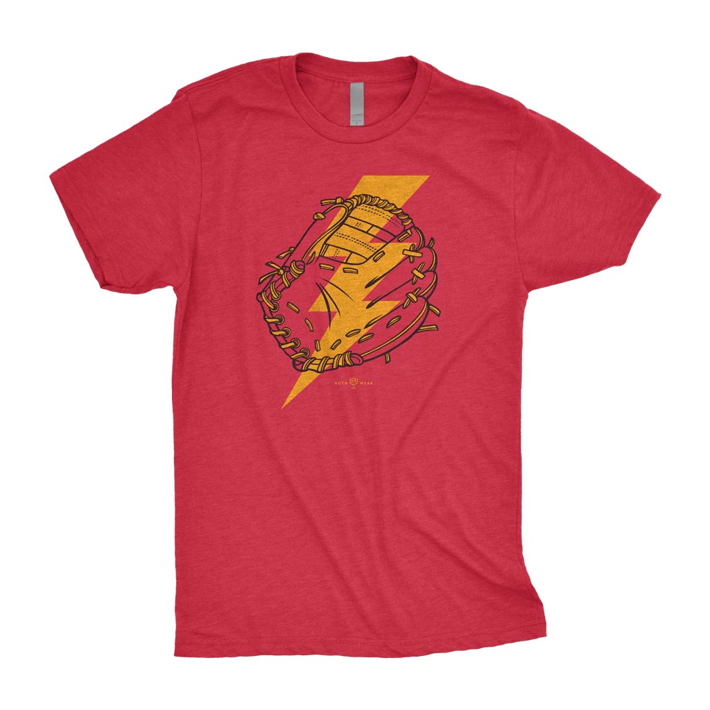 Flash The Leather Shirt | Baseball Glove Lightning Bolt Original RotoWear Design