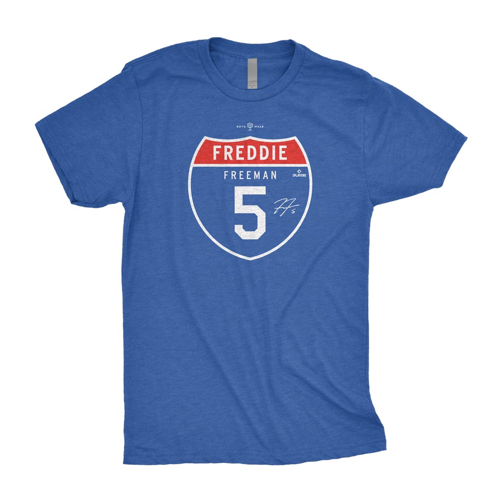 Freddie Freeway Shirt | LA Freddie Freeman 5 Interstate Sign Los Angeles Baseball RotoWear