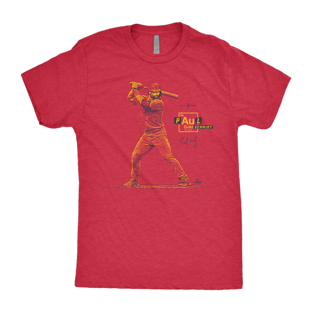 Goldy Shirt | Paul Goldschmidt St. Louis Baseball Gold Au Periodic Table RotoWear MLBPA