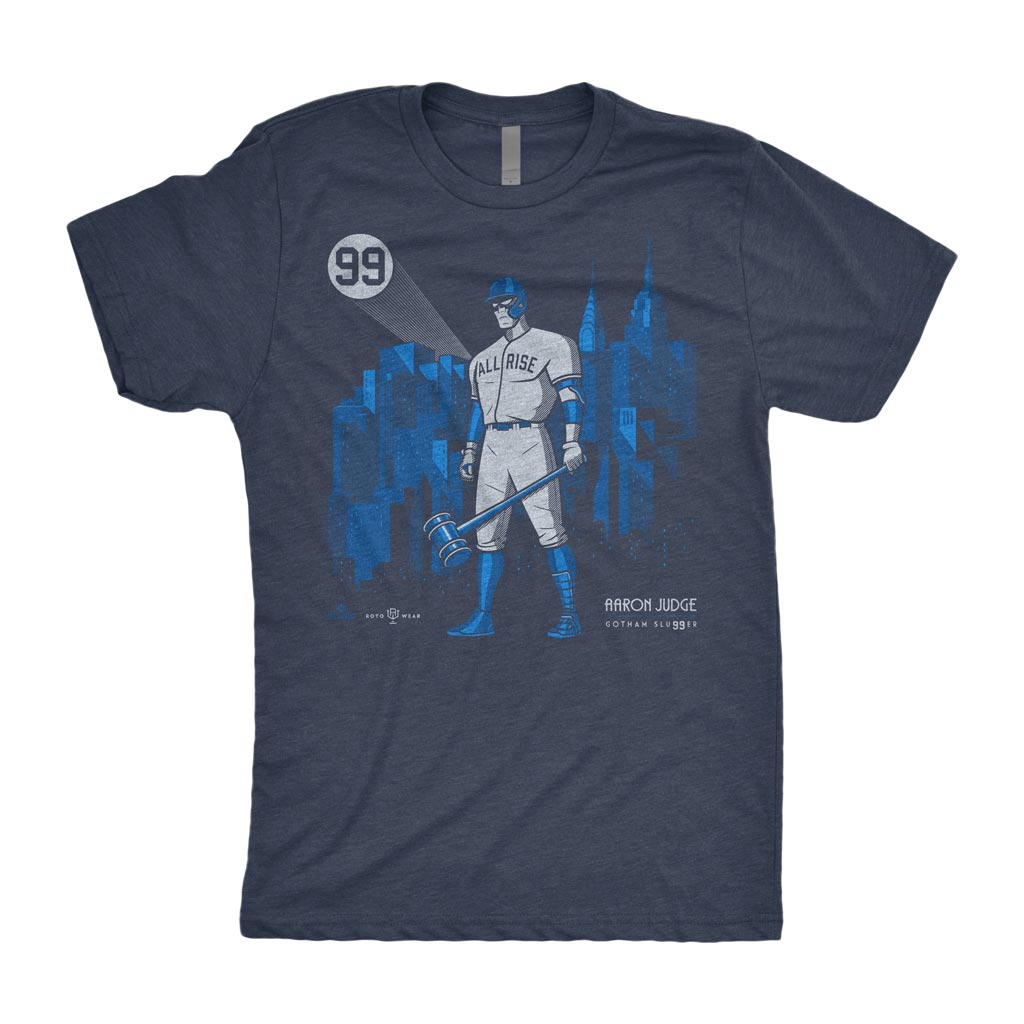 Majestic Aaron Judge New York Yankees All Rise Graphic Blue Small T-Shirt