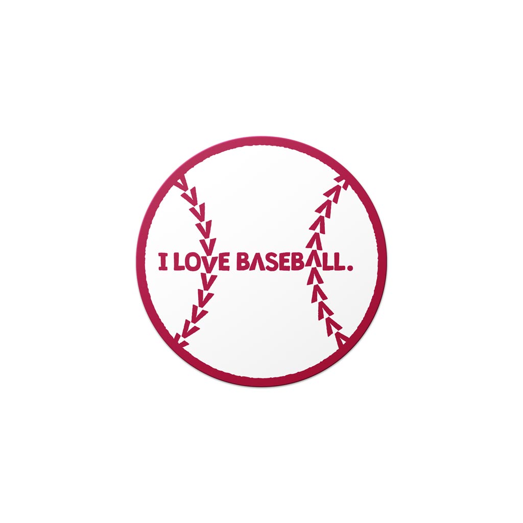 I Love Baseball Sticker