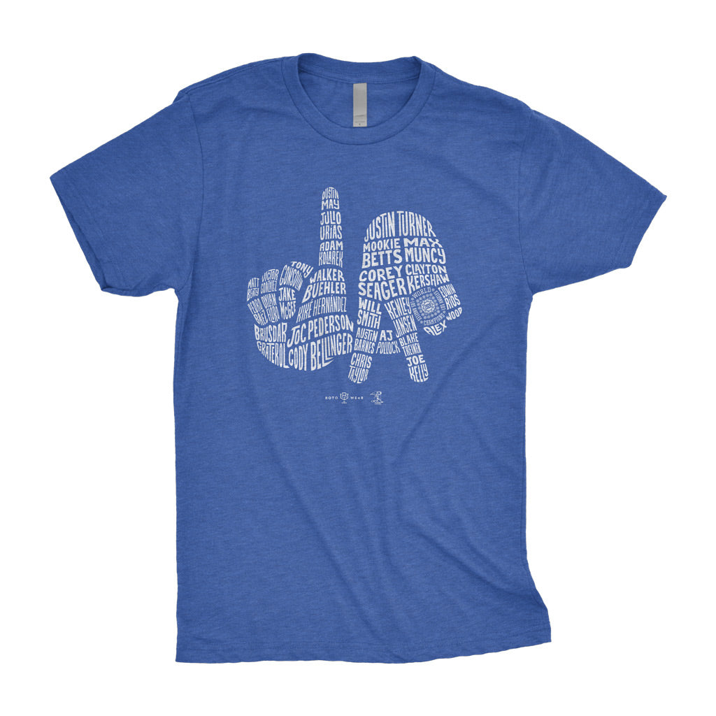 LA 2020 Champs Shirt | LA Sign Fingers Hands Los Angeles Baseball RotoWear Mookie Betts Cody Bellinger Clayton Kershaw Justin Turner Max Muncy Walker Buehler