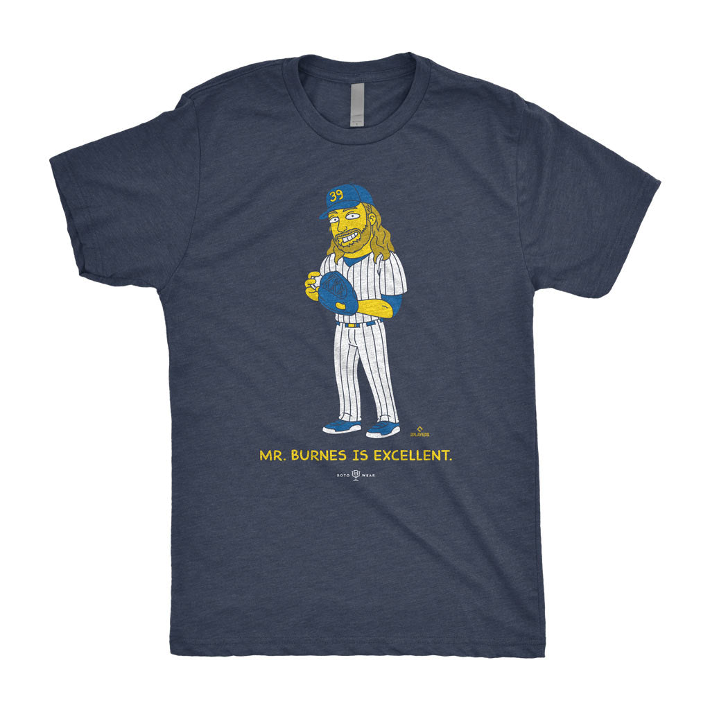 Mr. Burnes Is Excellent Shirt | Corbin Burnes Cartoon Milwaukee Baseball MLBPA RotoWear