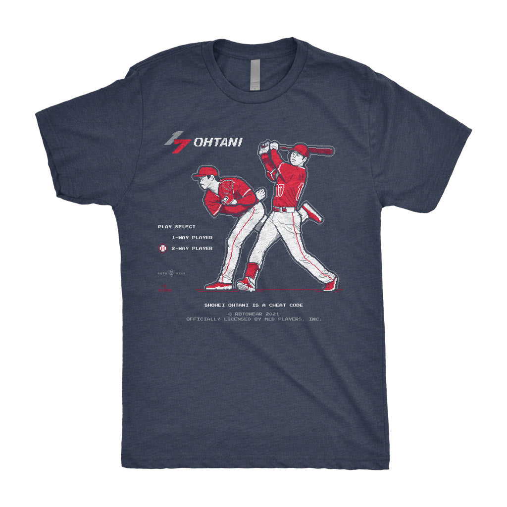 Rotowear Ohtani Is A Cheat Code Shirt | La Anaheim Baseball 8-Bit Pixel Art XS