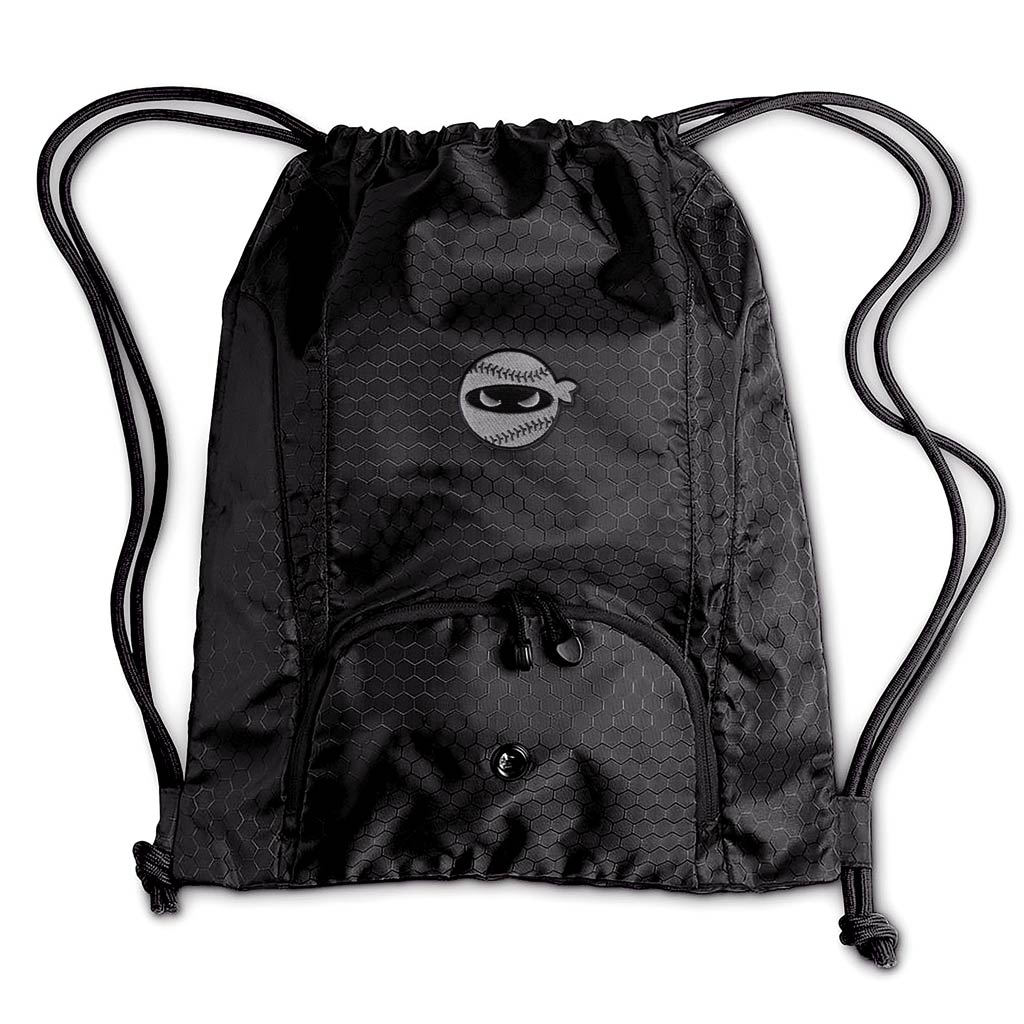 Pitching Ninja Drawstring Bag