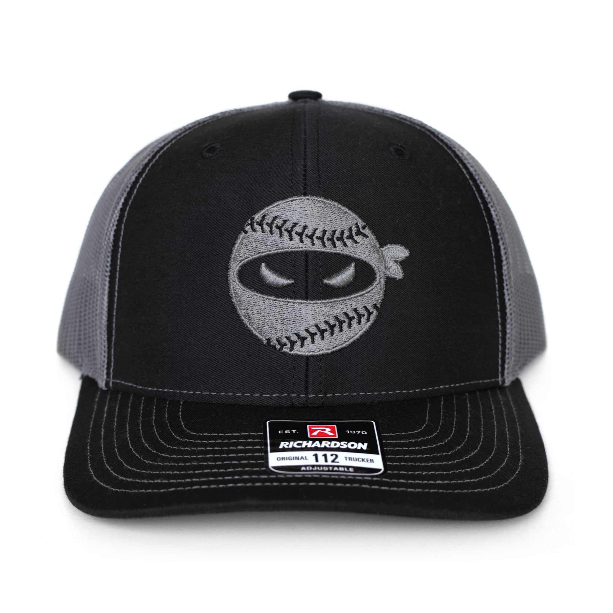 Pitching Ninja Trucker Hat (Black / Charcoal)