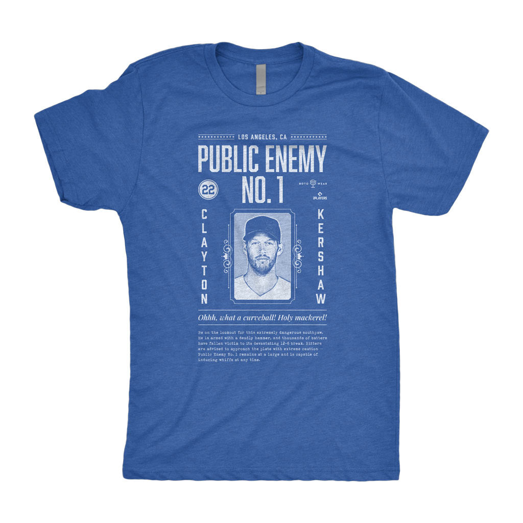 Public Enemy Number One Shirt | Clayton Kershaw Los Angeles Baseball RotoWear