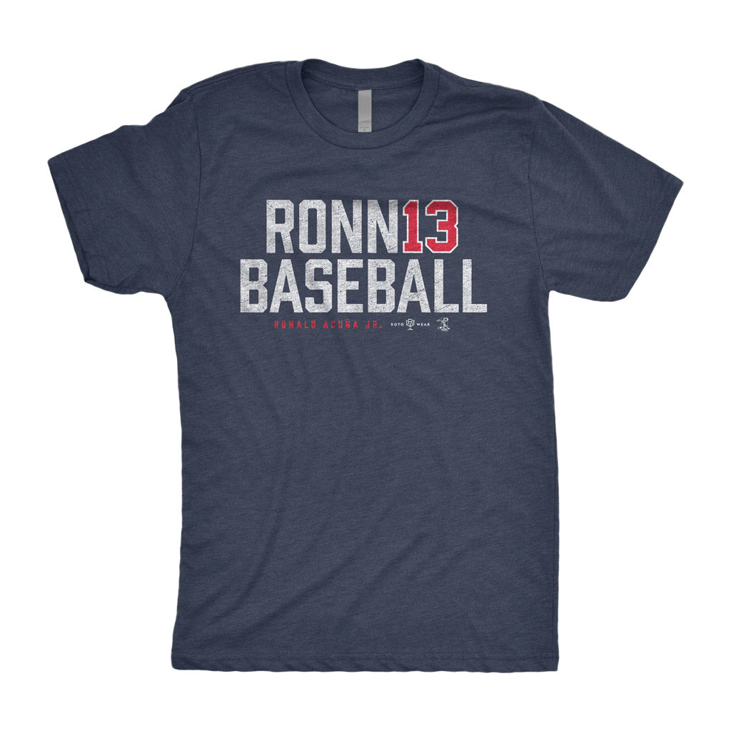 Ronnie Baseball Shirt | Ronald Acuna Jr. Atlanta Ronn13 Baseball RotoWear
