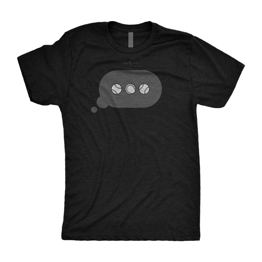 Talk Baseball To Me Shirt | Baseball Text Bubble Three Dots RotoWear Design