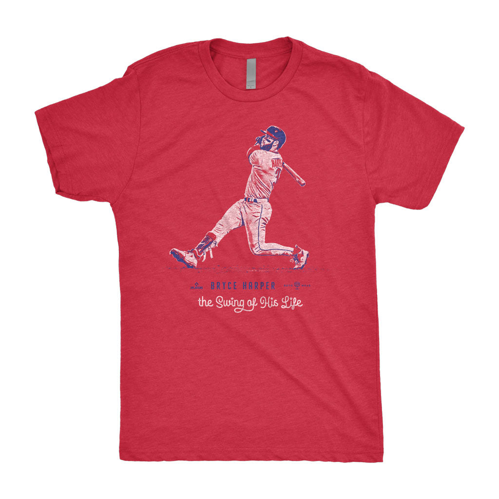 The Swing Of His Life Shirt | Bryce Harper Philadelphia Phillies Baseball MLBPA RotoWear