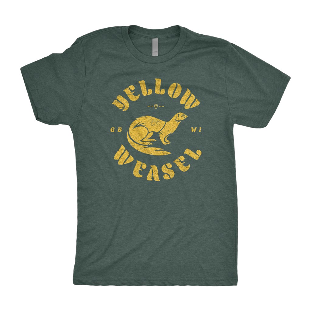 Yellow Weasel Shirt | Green Bay Football RotoWear Design